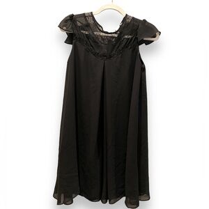 BCBG Black Cap Sleeve Lace Top Dress | Size XS